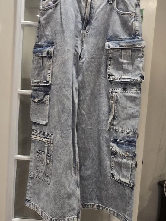 GAP Denim - GAP Light Wash Denim Wide Leg Cargo Jeans
